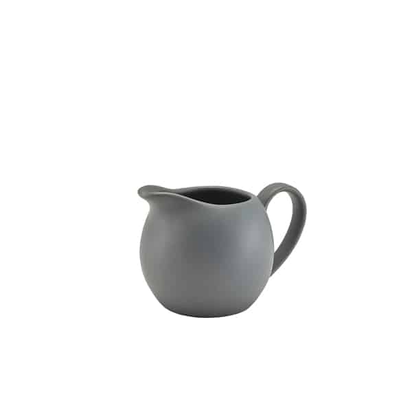 Genware Porcelain Matt Grey Jug 14cl/ 5oz - Pack of 6