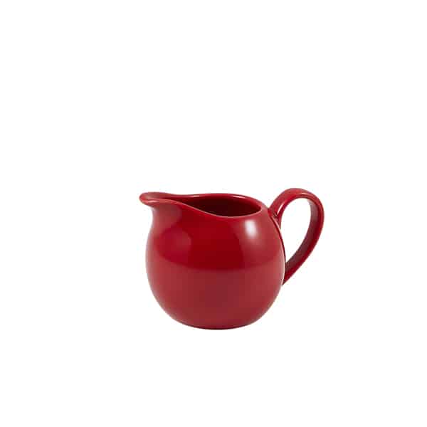 Genware Porcelain Red Jug 14cl/ 5oz - Pack of 6