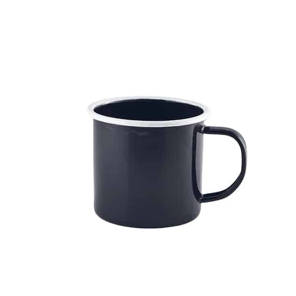 Enamel Mug Black with White Rim 36cl/ 12.5oz