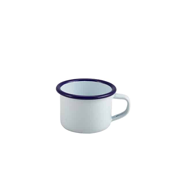 Enamel Mug White With Blue Rim 12cl/ 4.2oz