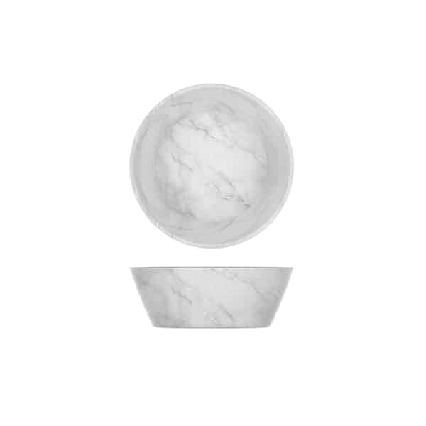 White Marble Agra Melamine Bowl 20.5 x 7.5cm - Pack of 6