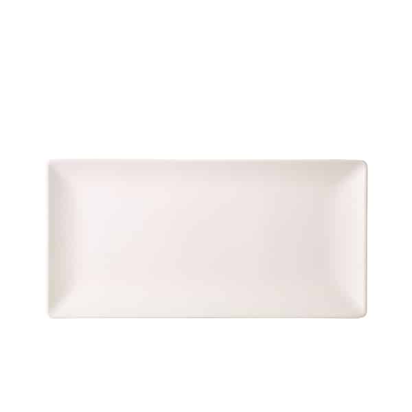 Luna Stoneware White Rectangular Plate 25 x 15cm/ 10 x 6" - Pack of 6