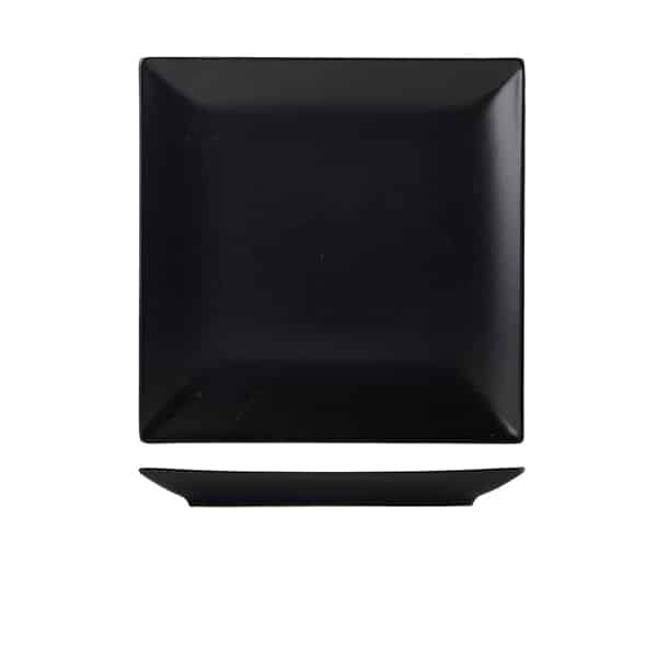 Luna Stoneware Black Square Plate 26cm/ 10.25" - Pack of 6