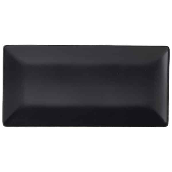 Luna Stoneware Black Rectangular Plate 25 x 15cm/ 10 x 6" - Pack of 6