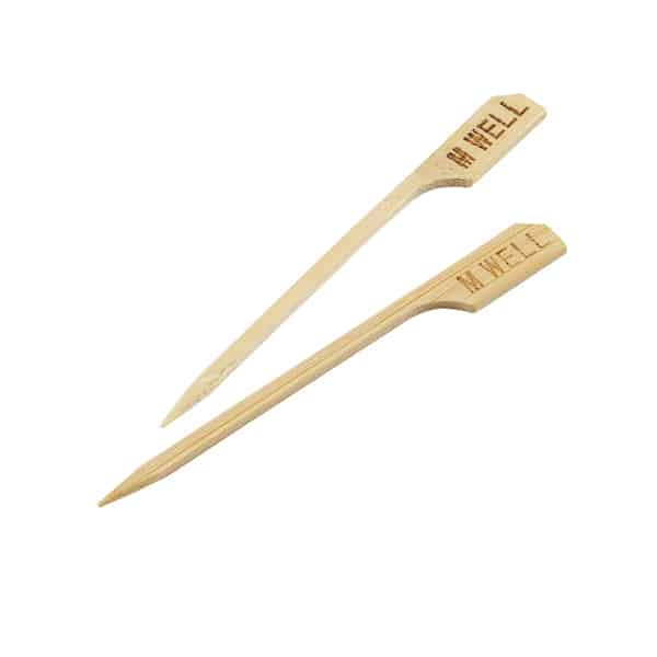 Bamboo Steak Markers 9cm/ 3.5" Medium Well  - Pack of 100