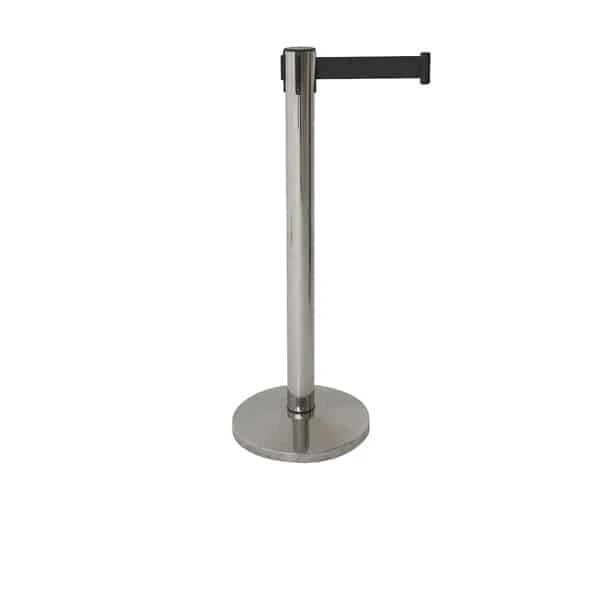 Genware Barrier Post - Retractable Black Belt - Pack of 2 1 Genware Barrier Post - Retractable Black Belt - Pack of 2