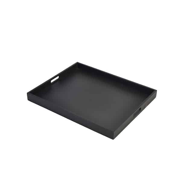 Solid Black Butlers Tray 49 x 38.5 x 4.5cm