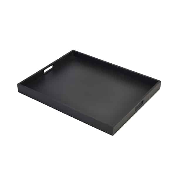 Solid Black Butlers Tray 53.5 x 42.5 x 4.5cm