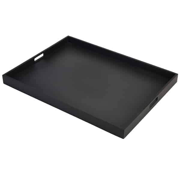 Solid Black Butlers Tray 64 x 48 x 4.5cm