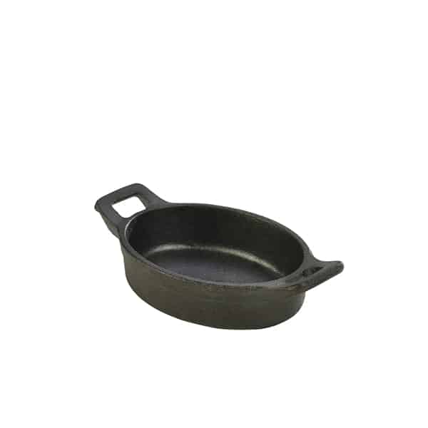 Mini Cast Iron Oval Eared Dish 12 x 9 x 3cm - Pack of 6