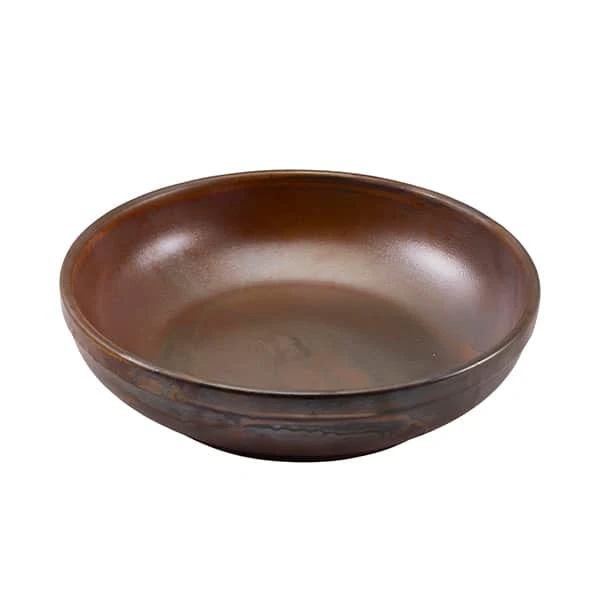 Terra Porcelain Rustic Copper Coupe Bowl 23cm - Pack of 6 1 Terra Porcelain Rustic Copper Coupe Bowl 23cm - Pack of 6