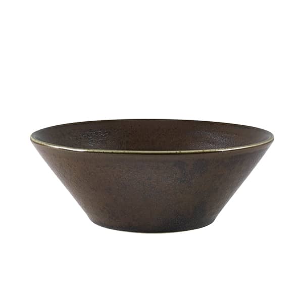Terra Porcelain Black Conical Bowl 16cm - Pack of 6