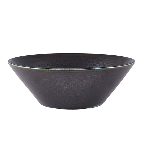 Terra Porcelain Black Conical Bowl 19.5cm - Pack of 6