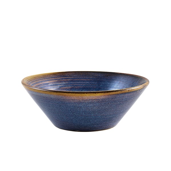 Terra Porcelain Aqua Blue Conical Bowl 14cm - Pack of 6