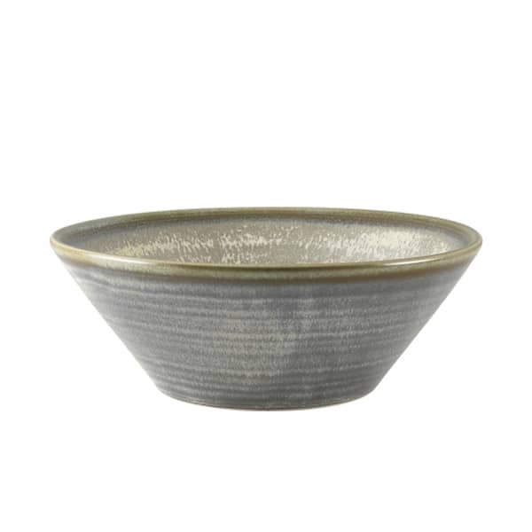 Terra Porcelain Matt Grey Conical Bowl 16cm - Pack of 6