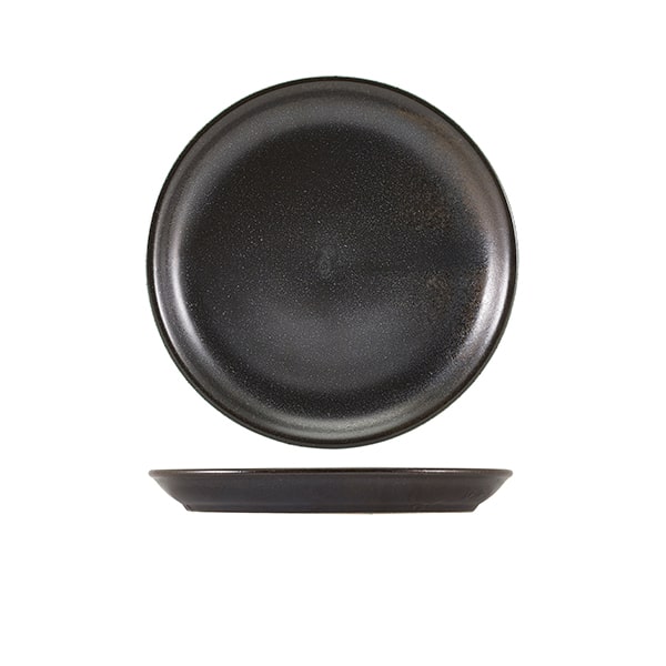 Terra Porcelain Black Coupe Plate 19cm - Pack of 6