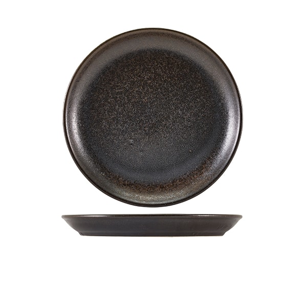 Terra Porcelain Black Coupe Plate 24cm - Pack of 6