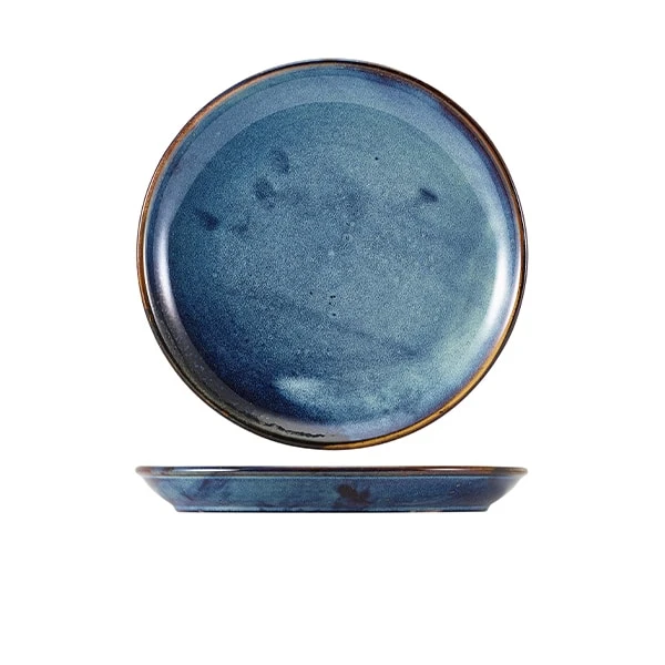 Terra Porcelain Aqua Blue Coupe Plate 24cm - Pack of 6 1 Terra Porcelain Aqua Blue Coupe Plate 24cm - Pack of 6