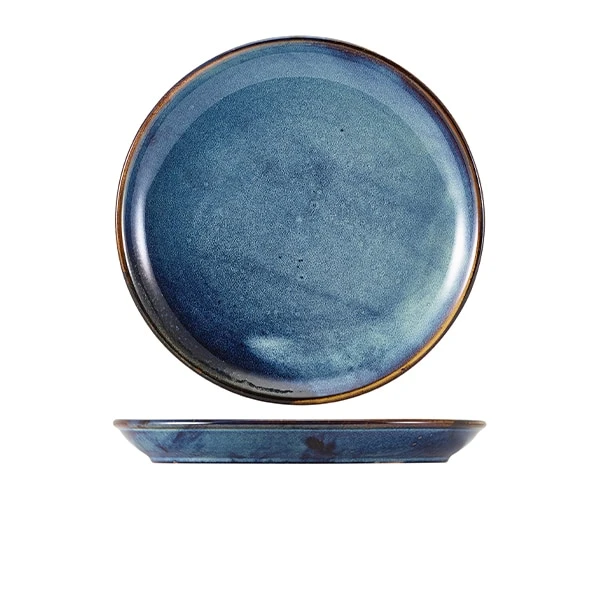 Terra Porcelain Aqua Blue Coupe Plate 27.5cm - Pack of 6 1 Terra Porcelain Aqua Blue Coupe Plate 27.5cm - Pack of 6