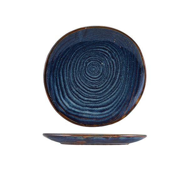 Terra Porcelain Aqua Blue Organic Plate 21cm - Pack of 6
