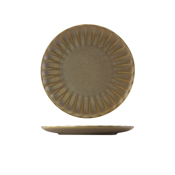Terra Porcelain Matt Grey Scalloped Coupe Plate 23.4cm - Pack of 6