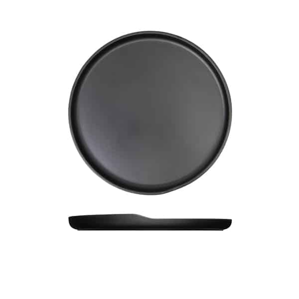 Black Copenhagen Round Melamine Plate 28cm - Pack of 6