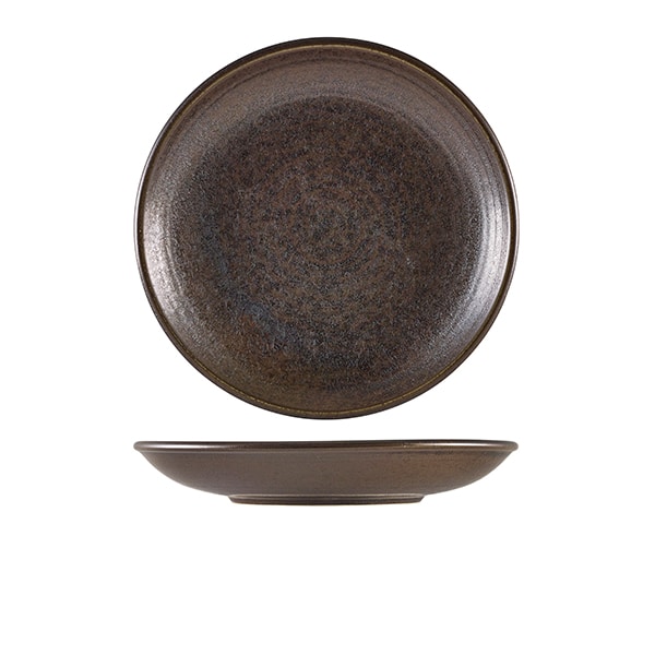 Terra Porcelain Black Deep Coupe Plate 25cm - Pack of 6