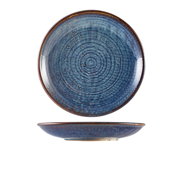 Terra Porcelain Aqua Blue Deep Coupe Plate 25cm - Pack of 6