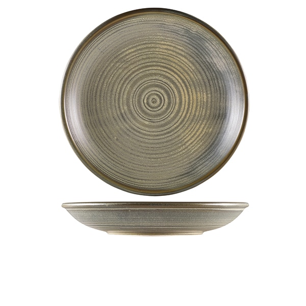 Terra Porcelain Matt Grey Deep Coupe Plate 28cm - Pack of 3