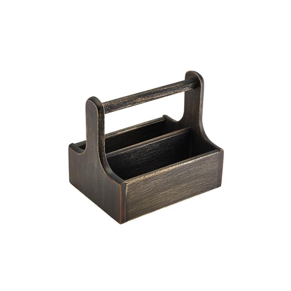 Medium Black Wooden Table Caddy