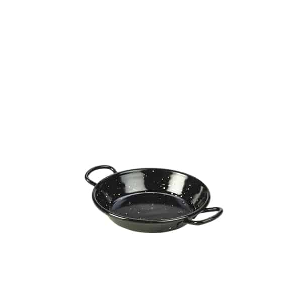 Black Enamel Miniature Paella Pan 12cm - Pack of 6