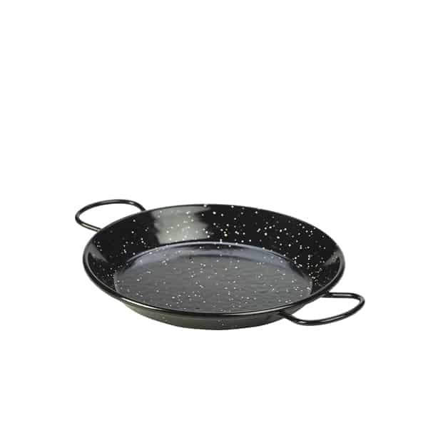 Black Enamel Paella Pan 20cm - Pack of 6