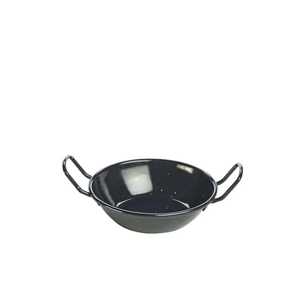 Black Enamel Dish 14cm - Pack of 6