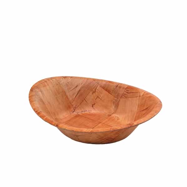 Oval Woven Wood Bowls 9"x7" Singles - Pack of 12