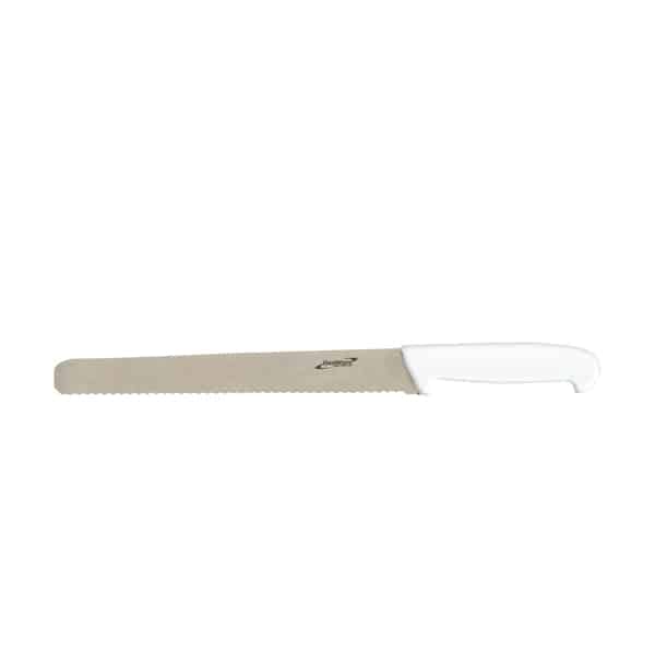 Genware 12'' Slicing Knife White (Serrated)