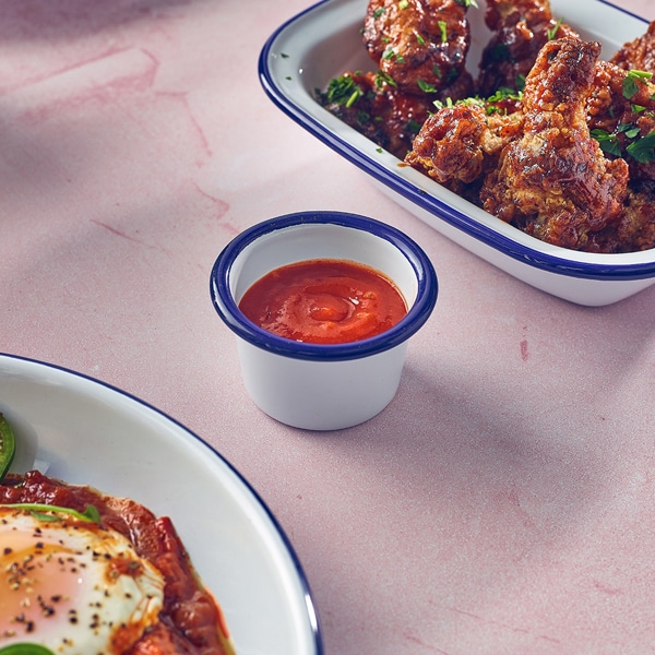 Enamel Ramekin White with Blue Rim 7cm Dia 90ml/ 3.2oz - Pack of 12 3 Enamel Ramekin White with Blue Rim 7cm Dia 90ml/ 3.2oz - Pack of 12 - Image 3