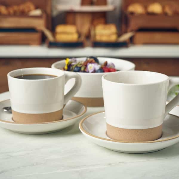 GenWare Kava White Stoneware Coffee Cup 34cl/ 12oz - Pack of 6 2 GenWare Kava White Stoneware Coffee Cup 34cl/ 12oz - Pack of 6 - Image 2