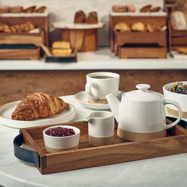 GenWare Acacia Wood Serving Tray with Metal Handles 32.5 x 17.5cm 3 GenWare Acacia Wood Serving Tray with Metal Handles 32.5 x 17.5cm - Image 3