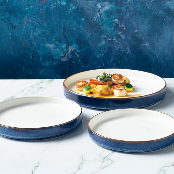Terra Porcelain Aqua Blue Two Tone Presentation Plate 26cm - Pack of 6 2 Terra Porcelain Aqua Blue Two Tone Presentation Plate 26cm - Pack of 6 - Image 2