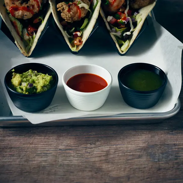 GenWare Melamine Matt Black Ripple Ramekin 56ml/ 2oz - Pack of 24 2 GenWare Melamine Matt Black Ripple Ramekin 56ml/ 2oz - Pack of 24 - Image 2