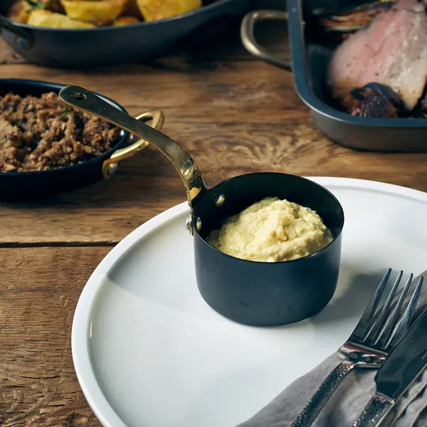 GenWare Black Vintage Steel Mini Sauce Pan 7 x 3.75cm - Pack of 6 2 GenWare Black Vintage Steel Mini Sauce Pan 7 x 3.75cm - Pack of 6 - Image 2