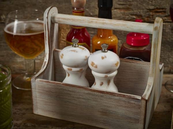 White Wash Salt/ Pepper Grinder 13cm 3 White Wash Salt/ Pepper Grinder 13cm - Image 3