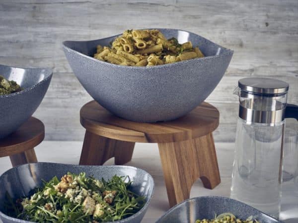 Grey Granite Melamine Triangular Buffet Bowl 35cm 3 Grey Granite Melamine Triangular Buffet Bowl 35cm - Image 3