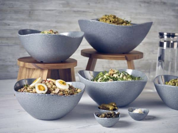 Grey Granite Melamine Triangular Buffet Bowl 35cm 2 Grey Granite Melamine Triangular Buffet Bowl 35cm - Image 2