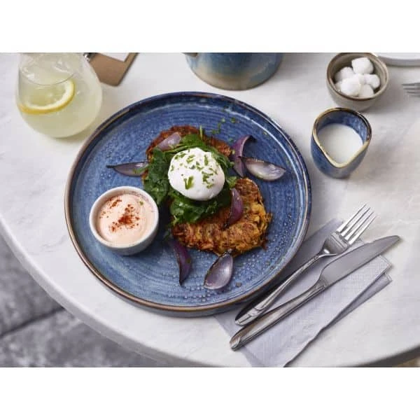 Terra Porcelain Aqua Blue Low Presentation Plate 25cm - Pack of 6 4 Terra Porcelain Aqua Blue Low Presentation Plate 25cm - Pack of 6 - Image 4