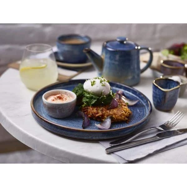 Terra Porcelain Aqua Blue Low Presentation Plate 25cm - Pack of 6 2 Terra Porcelain Aqua Blue Low Presentation Plate 25cm - Pack of 6 - Image 2