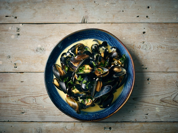 Terra Porcelain Aqua Blue Organic Coupe Bowl 26.5cm - Pack of 6 2 Terra Porcelain Aqua Blue Organic Coupe Bowl 26.5cm - Pack of 6 - Image 2