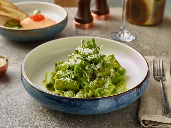 Terra Porcelain Aqua Blue Two Tone Coupe Bowl 24.5cm - Pack of 6 3 Terra Porcelain Aqua Blue Two Tone Coupe Bowl 24.5cm - Pack of 6 - Image 3