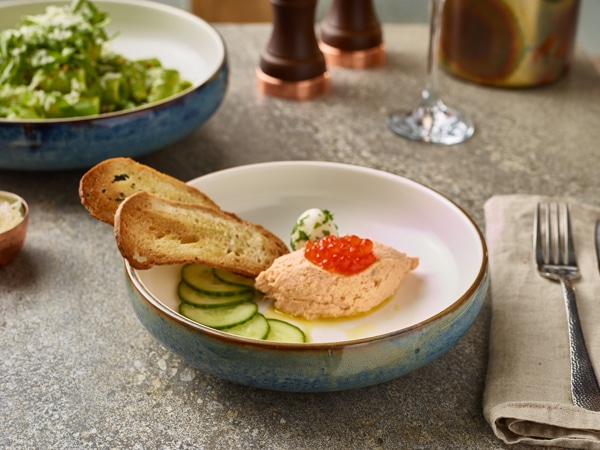 Terra Porcelain Aqua Blue Two Tone Coupe Bowl 20.5cm - Pack of 6 4 Terra Porcelain Aqua Blue Two Tone Coupe Bowl 20.5cm - Pack of 6 - Image 4