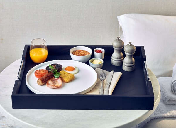 GenWare Solid Black Butlers Tray with Metal Handles 65 x 49cm 2 GenWare Solid Black Butlers Tray with Metal Handles 65 x 49cm - Image 2